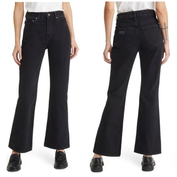 GANNI Betzy High Rise Black Flared Jeans Size 31 - Picture 1 of 12